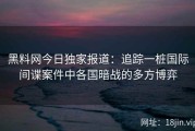 黑料网今日独家报道：追踪一桩国际间谍案件中各国暗战的多方博弈