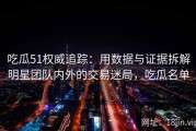 吃瓜51权威追踪：用数据与证据拆解明星团队内外的交易迷局，吃瓜名单