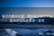 每日内幕全记录：黑料每日如何将社会各界隐秘故事逐一呈现