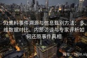 91黑料事件溯源与信息甄别方法：多维数据对比、内部访谈与专家评析如何还原事件真相