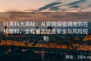 91黑料大揭秘：从官网保密措施到在线曝料，全程展示信息安全与风险控制