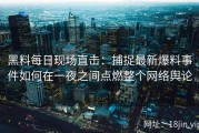 黑料每日现场直击：捕捉最新爆料事件如何在一夜之间点燃整个网络舆论