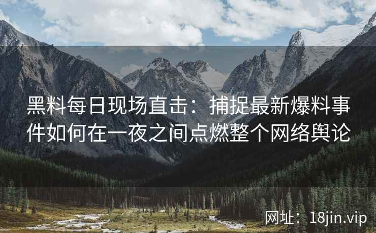 黑料每日现场直击：捕捉最新爆料事件如何在一夜之间点燃整个网络舆论