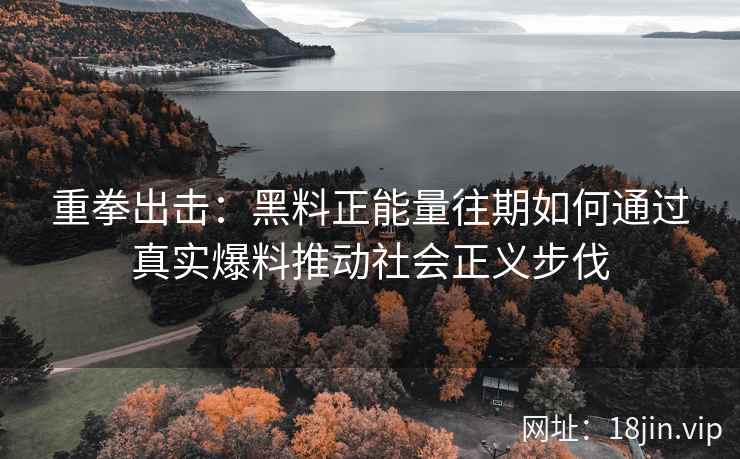重拳出击：黑料正能量往期如何通过真实爆料推动社会正义步伐