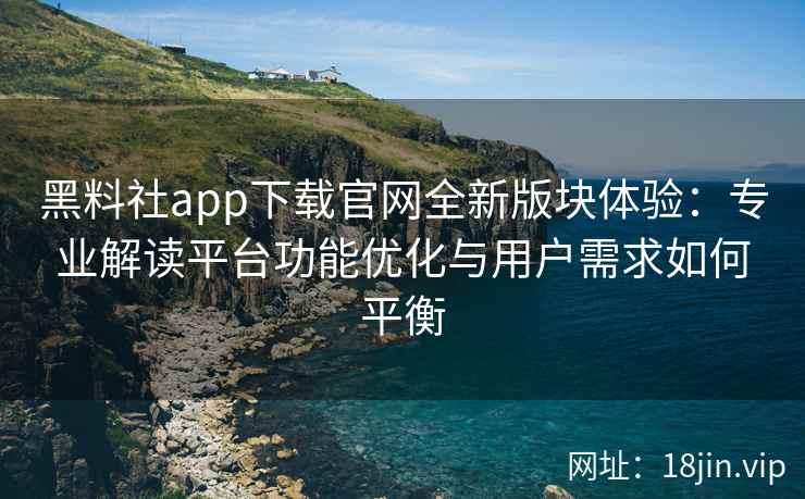 黑料社app下载官网全新版块体验：专业解读平台功能优化与用户需求如何平衡